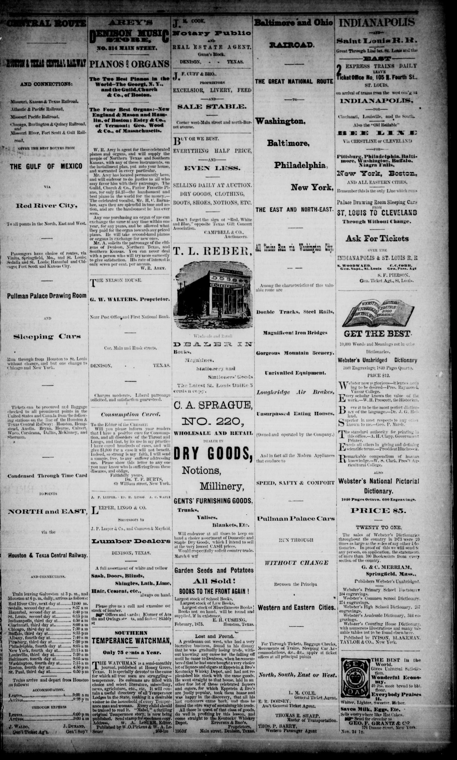 Denison Daily Cresset. (Denison, Tex.), Vol. 1, No. 274, Ed. 1 Friday, June 4, 1875
                                                
                                                    [Sequence #]: 3 of 4
                                                