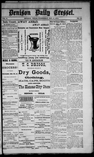 Denison Daily Cresset. (Denison, Tex.), Vol. 2, No. 98, Ed. 1 Wednesday, November 17, 1875