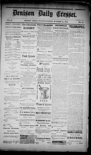 Denison Daily Cresset. (Denison, Tex.), Vol. 4, No. 23, Ed. 1 Tuesday, October 24, 1876