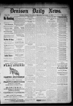 Denison Daily News. (Denison, Tex.), Vol. 6, No. 225, Ed. 1 Wednesday, November 13, 1878