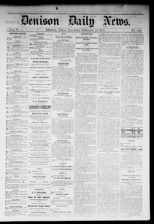 Denison Daily News. (Denison, Tex.), Vol. 5, No. 299, Ed. 1 Saturday, February 16, 1878