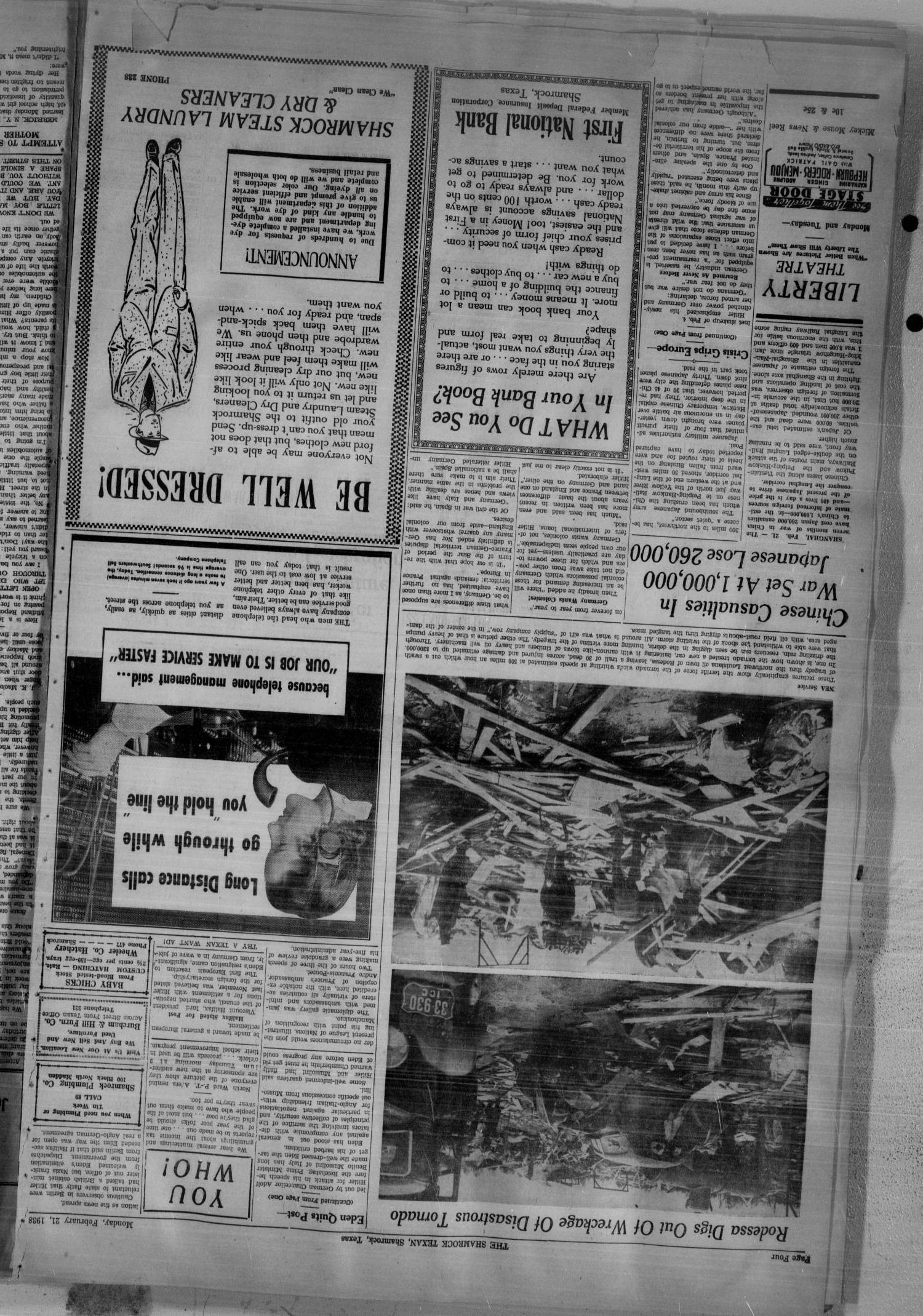 The Shamrock Texan (Shamrock, Tex.), Vol. 34, No. 243, Ed. 1 Monday, February 21, 1938
                                                
                                                    [Sequence #]: 4 of 4
                                                
