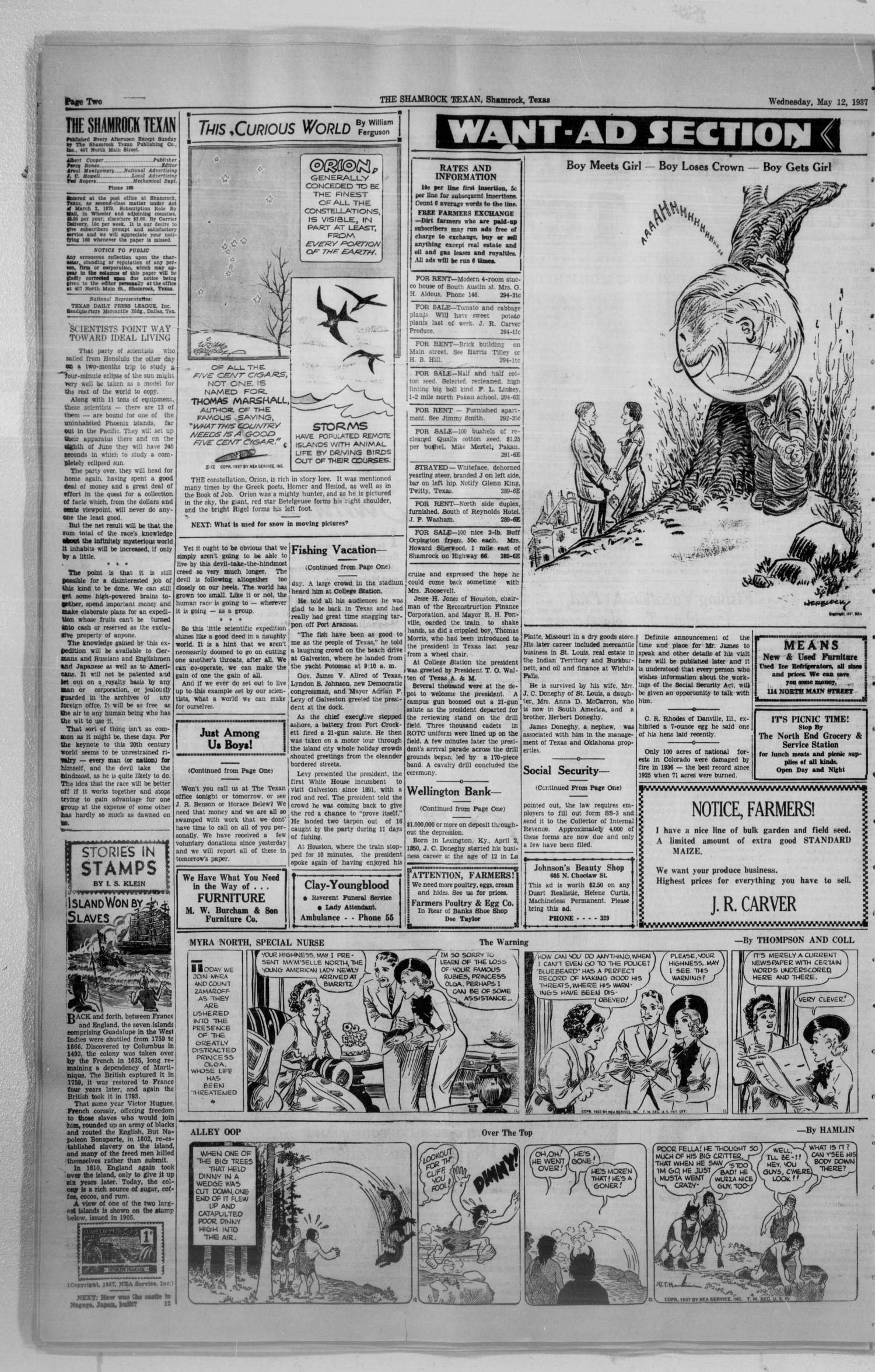 The Shamrock Texan (Shamrock, Tex.), Vol. 33, No. 294, Ed. 1 Wednesday, May 12, 1937
                                                
                                                    [Sequence #]: 2 of 4
                                                
