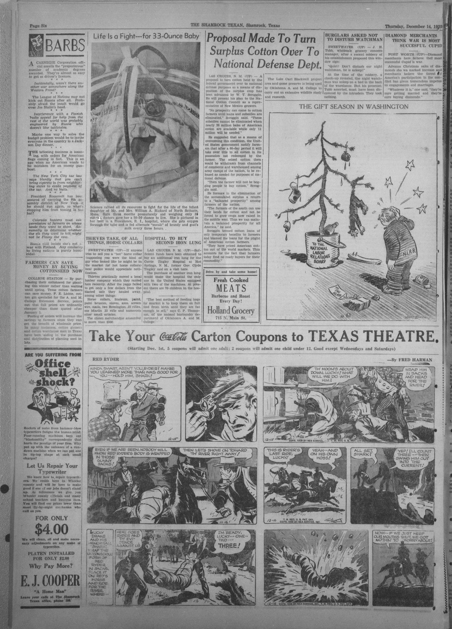 The Shamrock Texan (Shamrock, Tex.), Vol. 36, No. 64, Ed. 1 Monday, December 18, 1939
                                                
                                                    [Sequence #]: 6 of 8
                                                