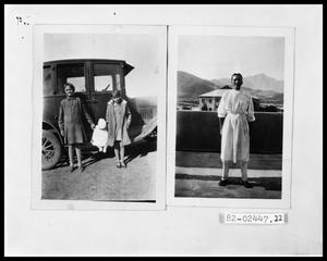 Two Girls and Infant Beside Car; Young Doctor in Medical School