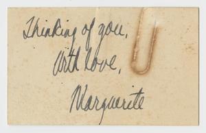 Primary view of object titled '[Note from Marguerite]'.