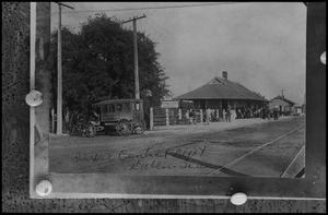 Primary view of object titled '[Photograph of Texas Central Depot in Dublin, Texas]'.