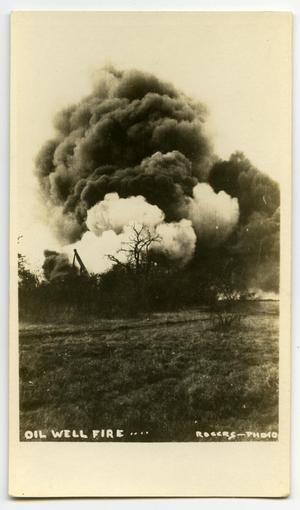 Primary view of object titled '[Photograph of Oil Well Fire]'.