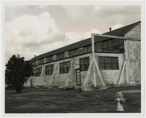 Primary view of object titled '[Wooden Hangar at Brooks Air Force Base['.