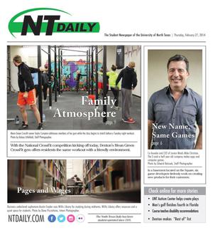 NT Daily (Denton, Tex.), Vol. 102, No. 14, Ed. 1 Thursday, February 27, 2014