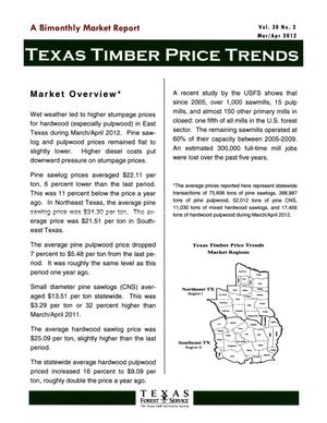 Primary view of object titled 'Texas Timber Price Trends, Volume 30, Number 2, March/April 2012'.