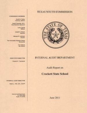 Primary view of object titled 'Texas Youth Commission, Internal Audit Department, Audit Report on Crockett State School'.