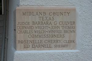 Primary view of object titled 'Midland County Courthouse cornerstone'.
