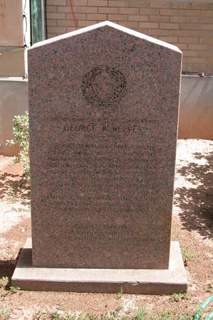 Primary view of object titled 'Memorial for George Reeves, on Reeves County Courthouse grounds'.