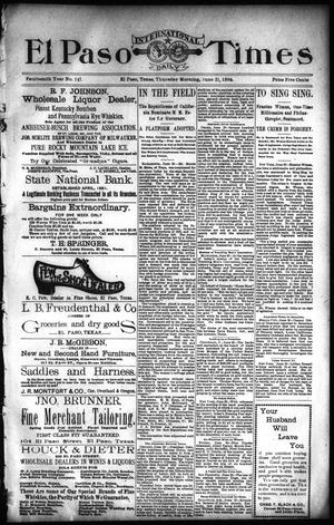 El Paso International Daily Times (El Paso, Tex.), Vol. 14, No. 147, Ed. 1 Thursday, June 21, 1894