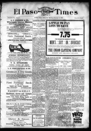 El Paso International Daily Times (El Paso, Tex.), Vol. SIXTEENTH YEAR, No. 43, Ed. 1 Wednesday, February 19, 1896
