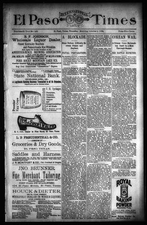 El Paso International Daily Times (El Paso, Tex.), Vol. 14, No. 235, Ed. 1 Thursday, October 4, 1894