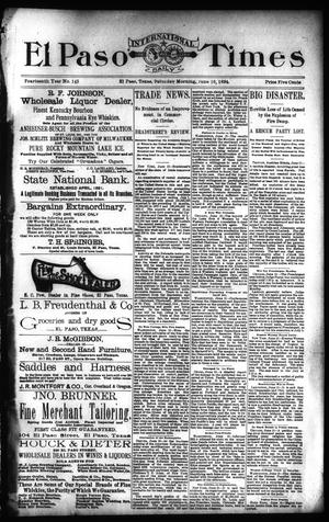 El Paso International Daily Times (El Paso, Tex.), Vol. 14, No. 143, Ed. 1 Saturday, June 16, 1894