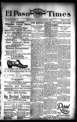 El Paso International Daily Times (El Paso, Tex.), Vol. 14, No. 111, Ed. 1 Thursday, May 10, 1894