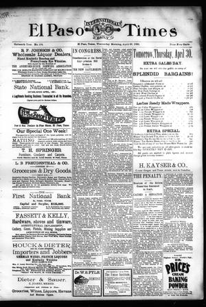 El Paso International Daily Times (El Paso, Tex.), Vol. SIXTEENTH YEAR, No. 104, Ed. 1 Wednesday, April 29, 1896