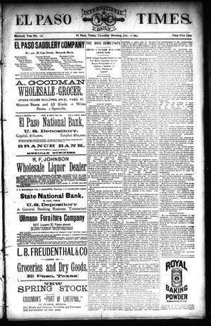 El Paso International Daily Times. (El Paso, Tex.), Vol. ELEVENTH YEAR, No. 166, Ed. 1 Thursday, July 16, 1891