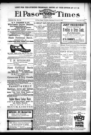 El Paso International Daily Times (El Paso, Tex.), Vol. SIXTEENTH YEAR, No. 264, Ed. 1 Thursday, October 29, 1896