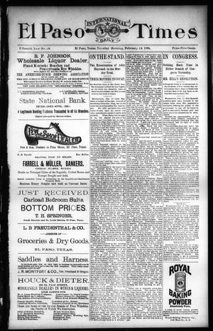 El Paso International Daily Times (El Paso, Tex.), Vol. 15, No. 36, Ed. 1 Tuesday, February 12, 1895