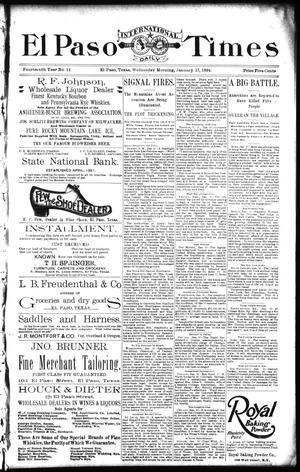 El Paso International Daily Times (El Paso, Tex.), Vol. 14, No. 14, Ed. 1 Wednesday, January 17, 1894