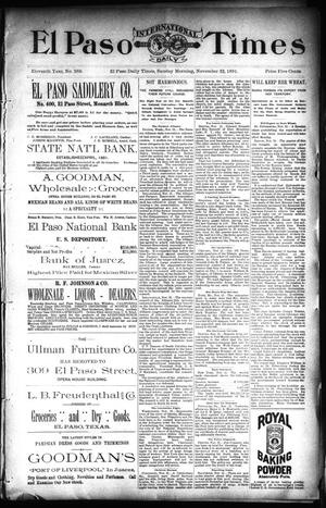 El Paso International Daily Times (El Paso, Tex.), Vol. 11, No. 266, Ed. 1 Sunday, November 22, 1891