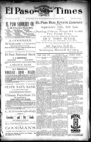 El Paso International Daily Times (El Paso, Tex.), Vol. 11, No. 209, Ed. 1 Wednesday, September 16, 1891