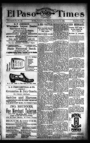 El Paso International Daily Times (El Paso, Tex.), Vol. 14, No. 221, Ed. 1 Tuesday, September 18, 1894
