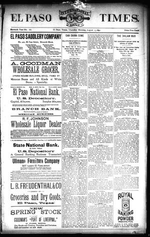 El Paso International Daily Times. (El Paso, Tex.), Vol. ELEVENTH YEAR, No. 182, Ed. 1 Thursday, August 13, 1891