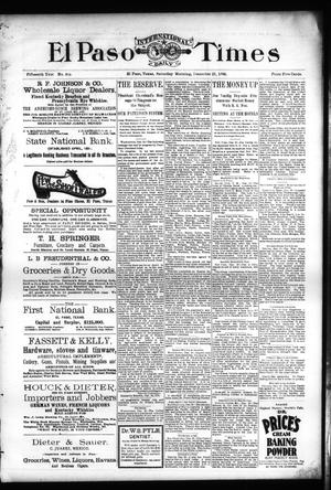 El Paso International Daily Times (El Paso, Tex.), Vol. Fifteenth Year, No. 302, Ed. 1 Saturday, December 21, 1895