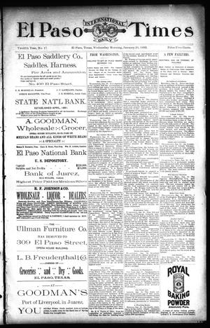 El Paso International Daily Times (El Paso, Tex.), Vol. 12, No. 17, Ed. 1 Wednesday, January 20, 1892