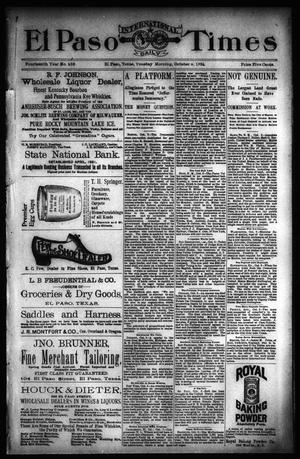 El Paso International Daily Times (El Paso, Tex.), Vol. 14, No. 239, Ed. 1 Tuesday, October 9, 1894