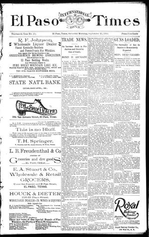 El Paso International Daily Times (El Paso, Tex.), Vol. 13, No. 215, Ed. 1 Saturday, September 23, 1893