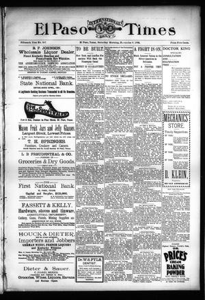 El Paso International Daily Times (El Paso, Tex.), Vol. Fifteenth Year, No. 267, Ed. 1 Saturday, November 9, 1895