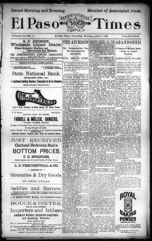 El Paso International Daily Times (El Paso, Tex.), Vol. 15, No. 85, Ed. 1 Wednesday, April 10, 1895