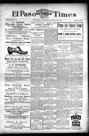 El Paso International Daily Times (El Paso, Tex.), Vol. Fifteenth Year, No. 282, Ed. 1 Wednesday, November 27, 1895