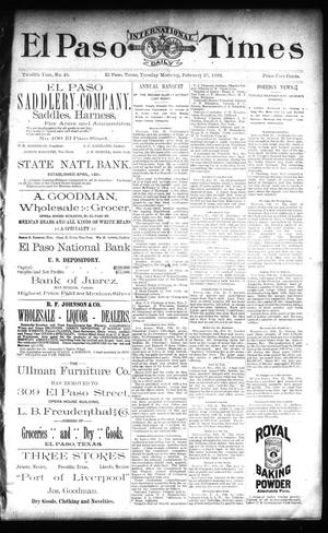 El Paso International Daily Times (El Paso, Tex.), Vol. 12, No. 45, Ed. 1 Tuesday, February 23, 1892