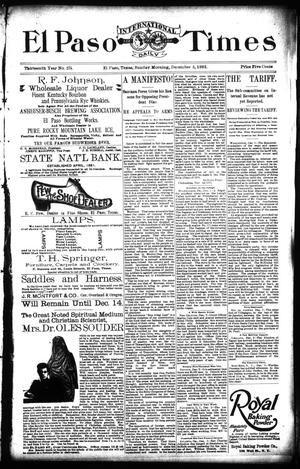 El Paso International Daily Times (El Paso, Tex.), Vol. 13, No. 275, Ed. 1 Sunday, December 3, 1893