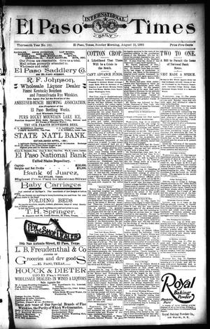 El Paso International Daily Times (El Paso, Tex.), Vol. 13, No. 191, Ed. 1 Sunday, August 13, 1893