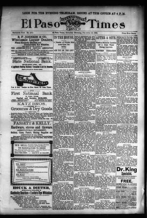 El Paso International Daily Times (El Paso, Tex.), Vol. SIXTEENTH YEAR, No. 300, Ed. 1 Saturday, December 12, 1896