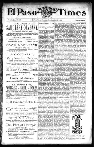 El Paso International Daily Times (El Paso, Tex.), Vol. 12, No. 157, Ed. 1 Thursday, July 7, 1892