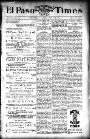 El Paso International Daily Times (El Paso, Tex.), Vol. 12, No. 204, Ed. 1 Friday, September 2, 1892