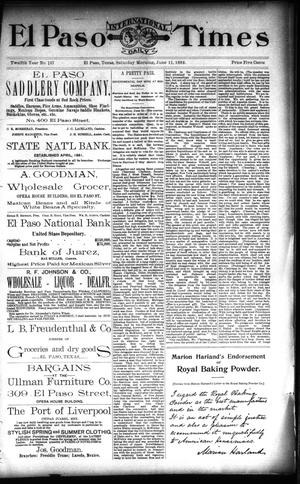 El Paso International Daily Times (El Paso, Tex.), Vol. 12, No. 137, Ed. 1 Saturday, June 11, 1892