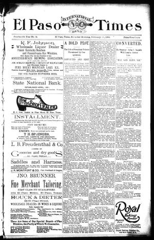 El Paso International Daily Times (El Paso, Tex.), Vol. 14, No. 35, Ed. 1 Saturday, February 10, 1894