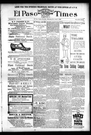 El Paso International Daily Times (El Paso, Tex.), Vol. SIXTEENTH YEAR, No. 272, Ed. 1 Saturday, November 7, 1896