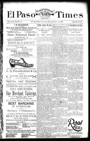 El Paso International Daily Times (El Paso, Tex.), Vol. 14, No. 62, Ed. 1 Wednesday, March 14, 1894