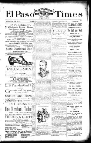El Paso International Daily Times (El Paso, Tex.), Vol. 14, No. 21, Ed. 1 Thursday, January 25, 1894